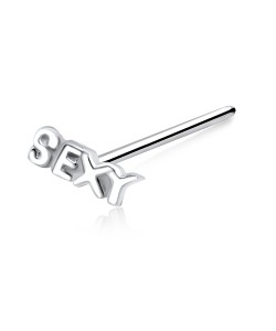 SEXY Silver Straight Nose Stud NSKA-321